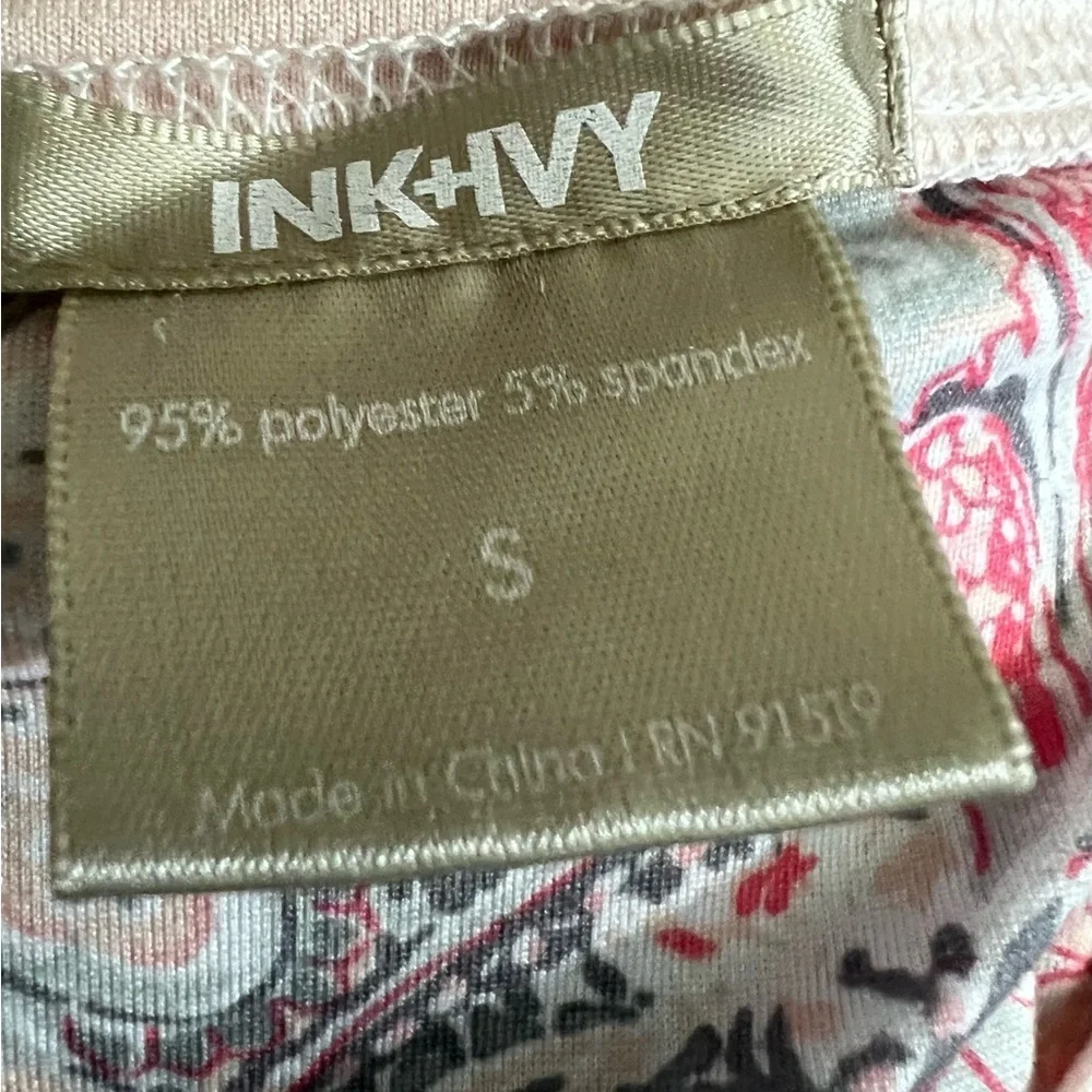 Ink+Ivy super soft short-sleeve night gown, paisley print with blush accents S